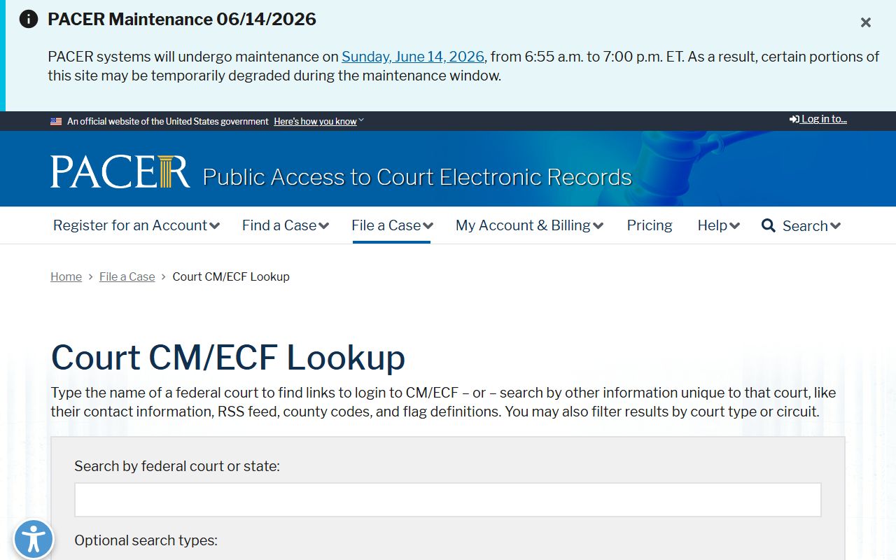 Jackson County Circuit Court PACER federal records lookup