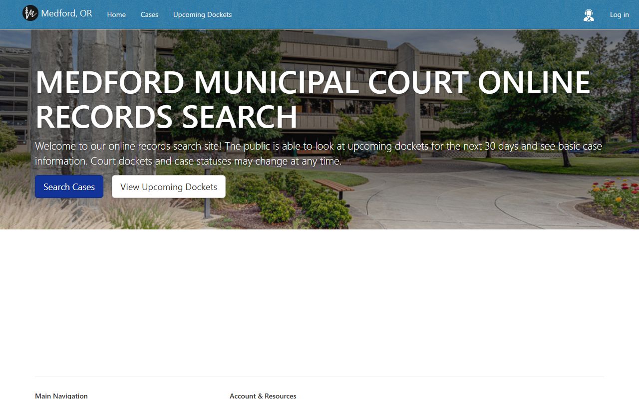 Jackson County court dockets Medford Municipal Court online dockets