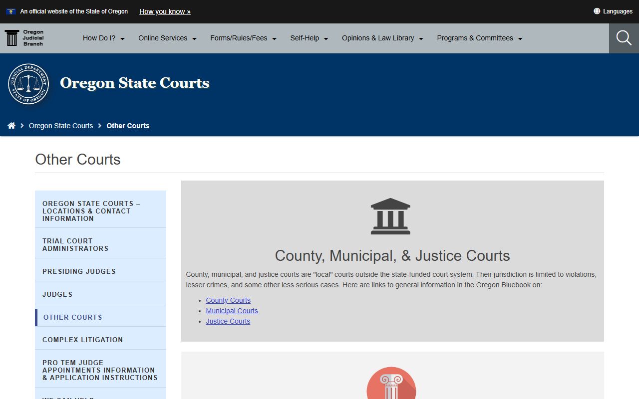 Jackson County court dockets Oregon local courts overview