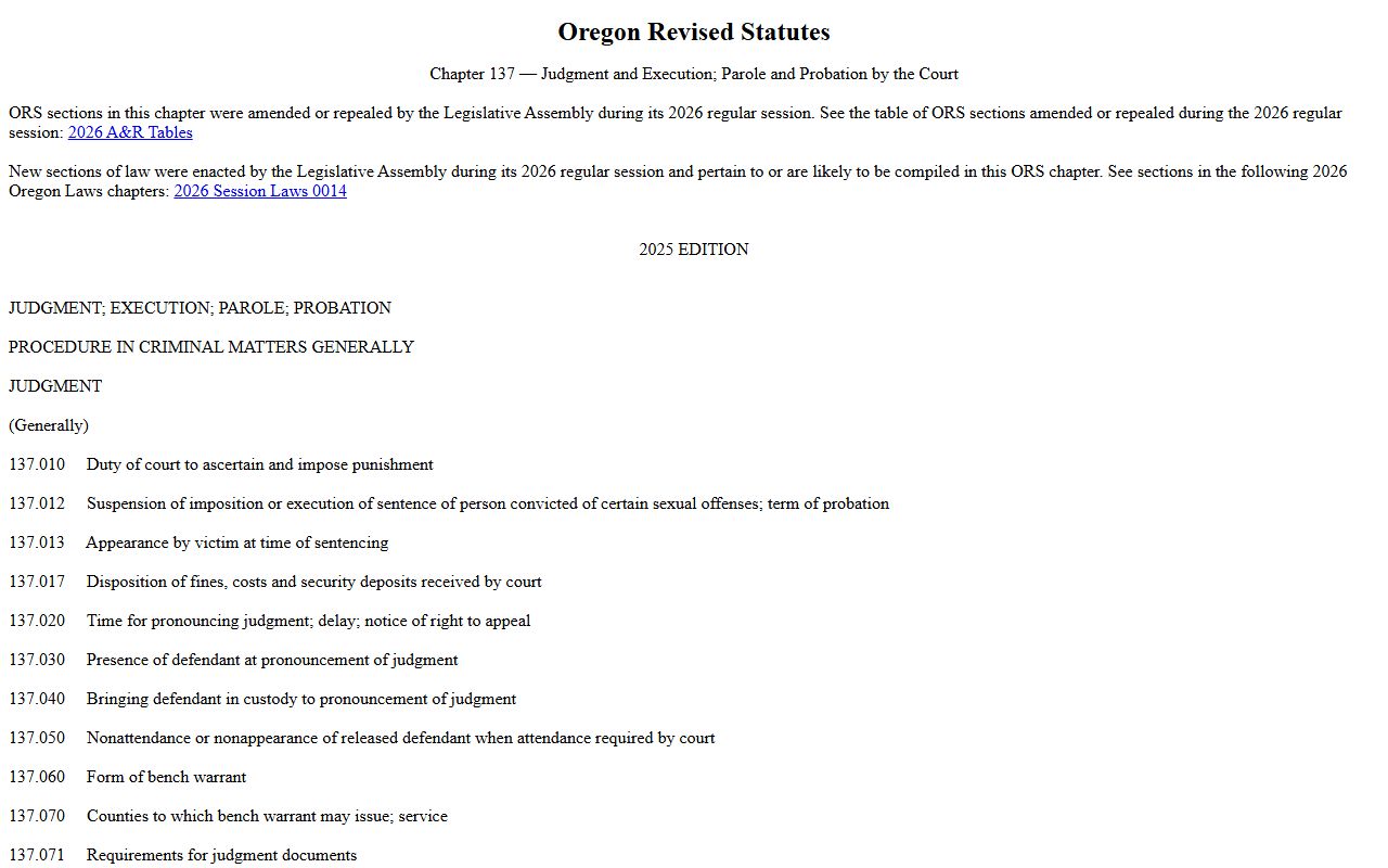 Jackson County criminal court records Oregon criminal judgment and set-aside law