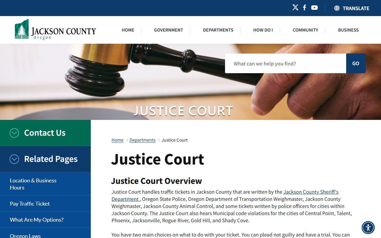Jackson County Court traffic and Justice Court records