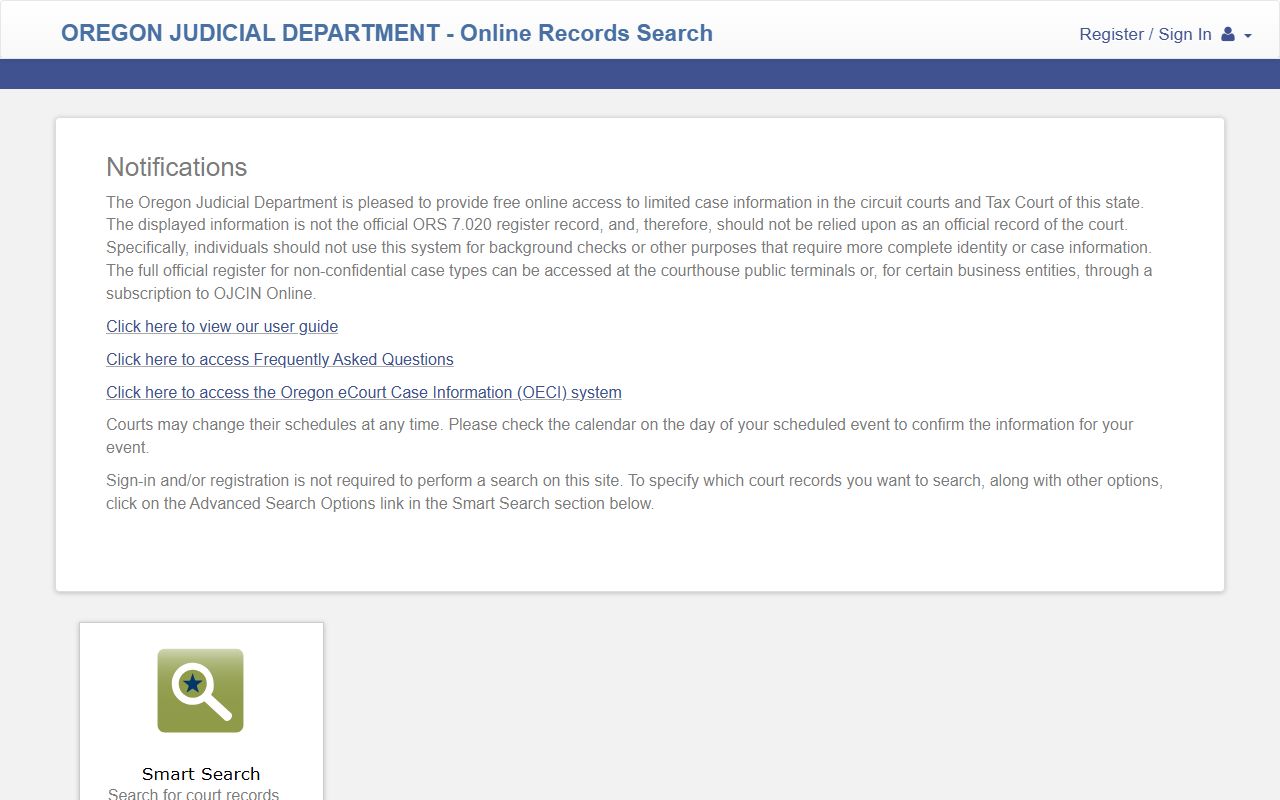 Jackson County Court records Oregon circuit court portal