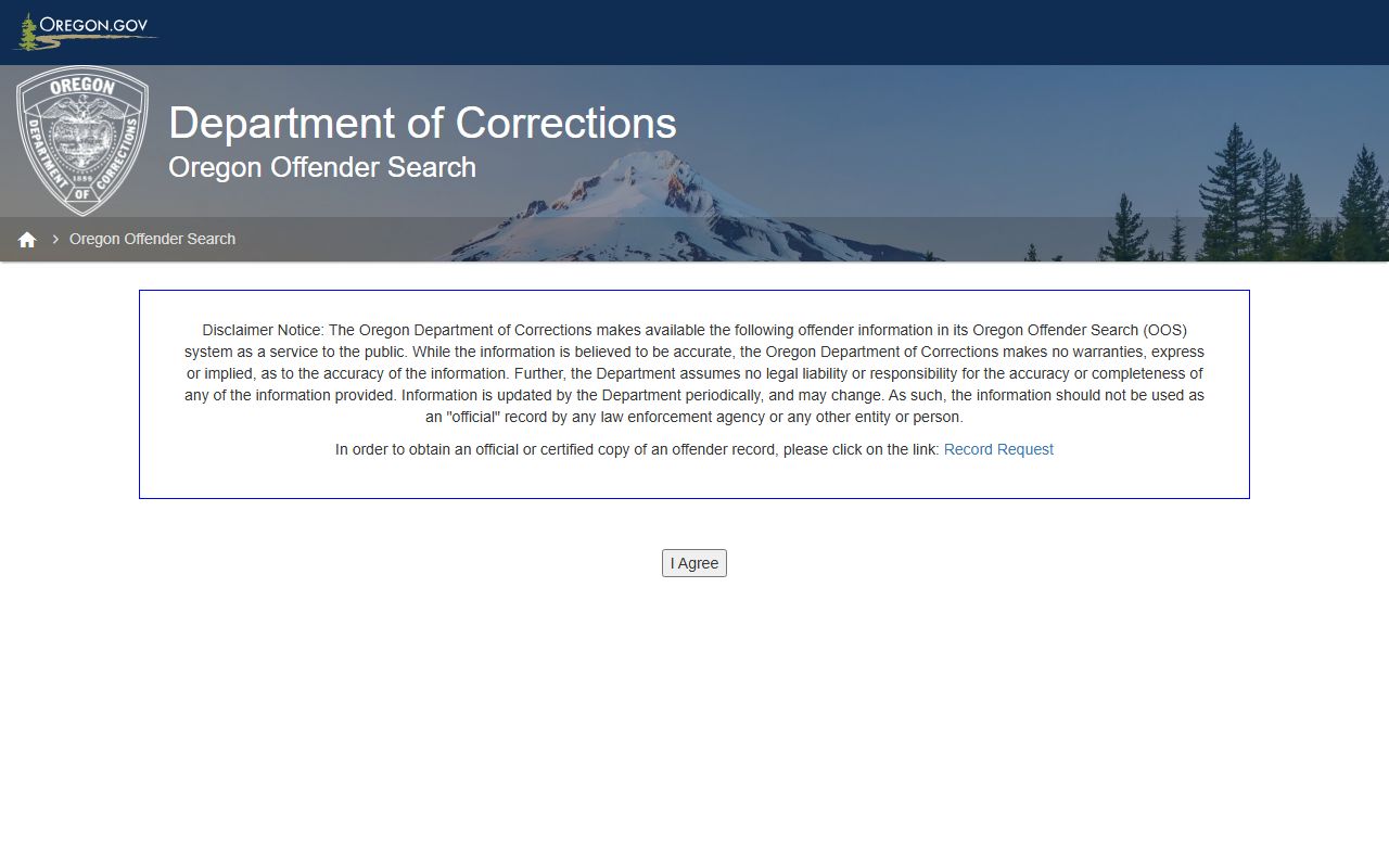 Oregon Offender Search state custody lookup