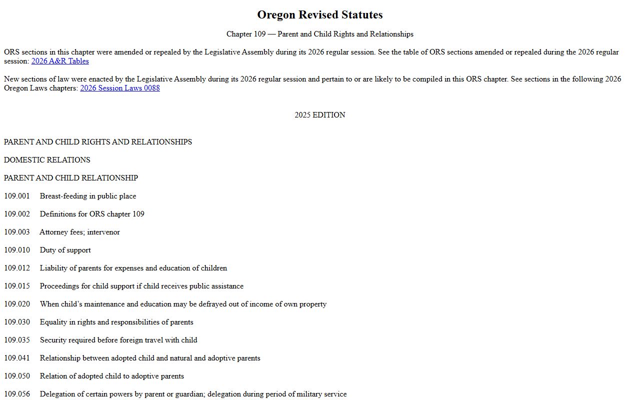 Jackson County marriage and divorce records Oregon family law provisions