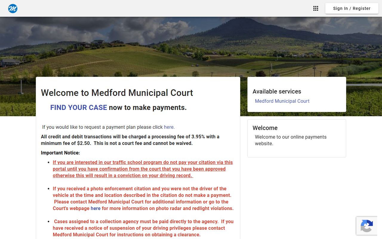 Medford Municipal Court Tyler online payment portal